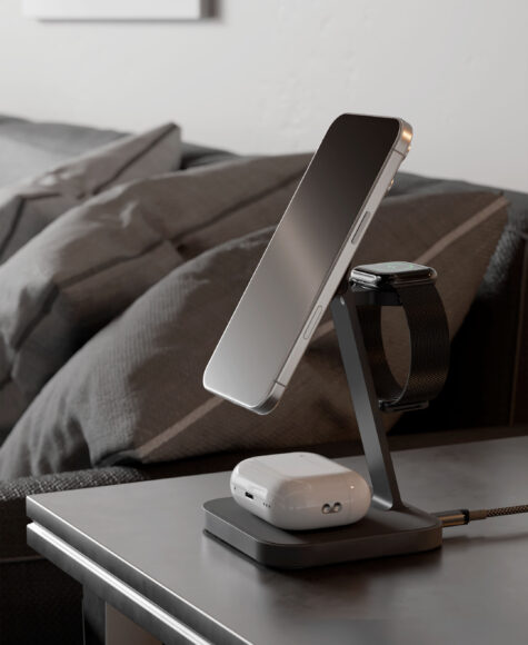 Беспроводное зарядное устройство VLP Unity Power 3in1 для Apple, серый космос