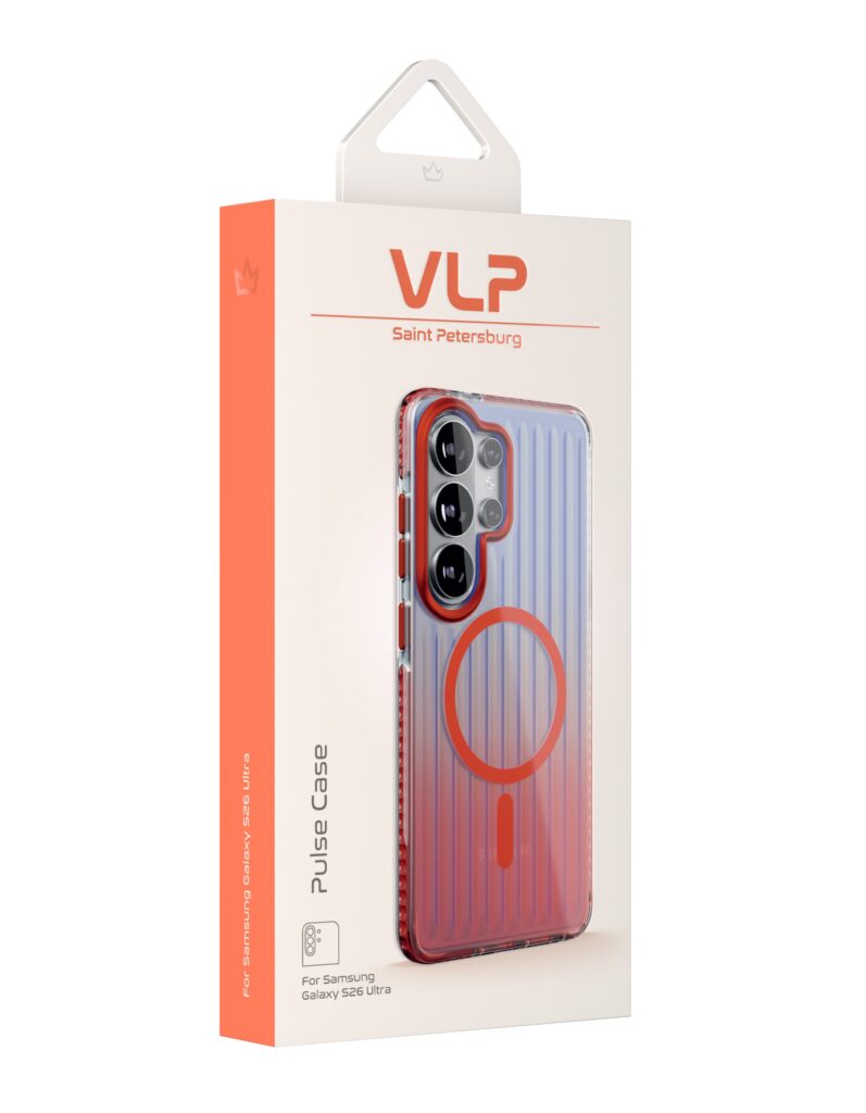 Чехол защитный VLP Pulse Case с MagSafe для Samsung Galaxy S26 Ultra, оранжевый