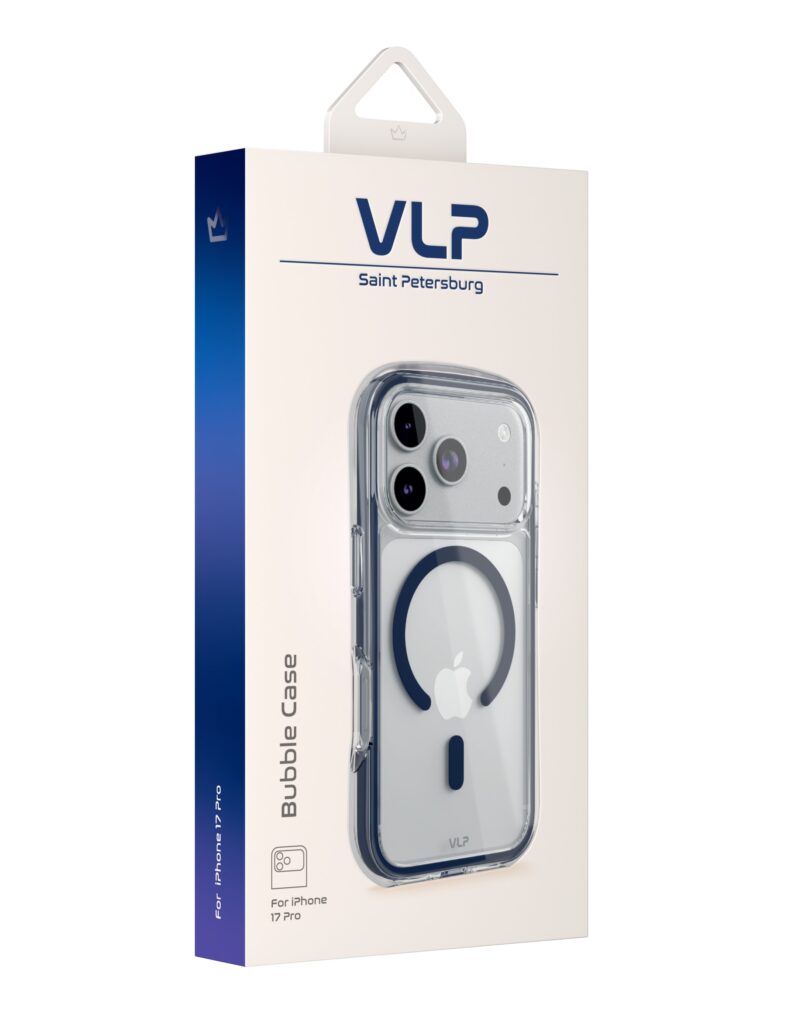 Чехол защитный VLP Bubble Case с MagSafe для iPhone 17 Pro, темно-синий