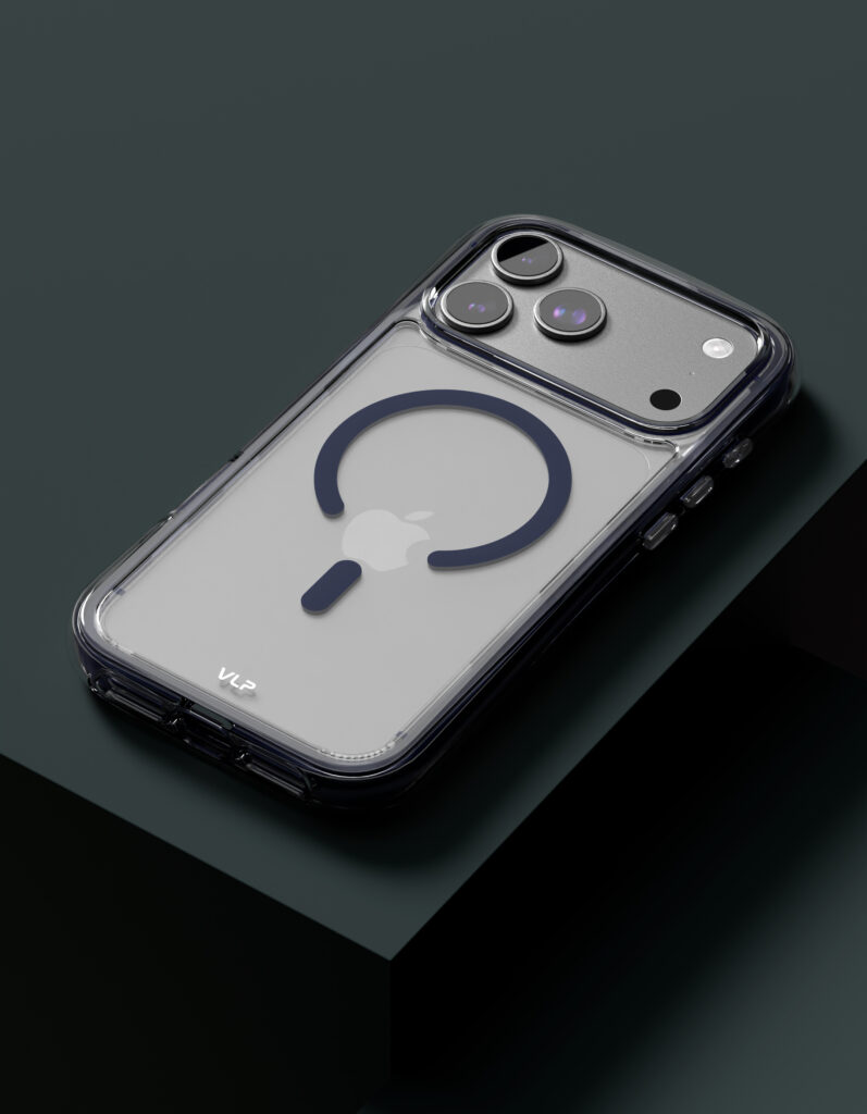 Чехол защитный VLP Bubble Case с MagSafe для iPhone 17 ProMax, темно-синий