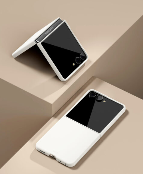 Чехол защитный VLP Flex Case с MagSafe для Samsung Galaxy Z Flip 8, молочный