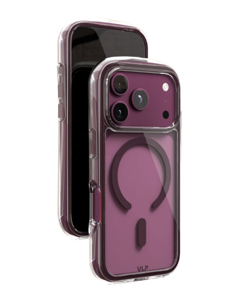 Чехол защитный VLP Bubble Case с MagSafe для iPhone 18 Pro, темно-вишневый