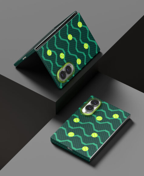 Чехол защитный VLP Kevlar Case с MagSafe для Samsung Galaxy Z Fold 8, принт теннис