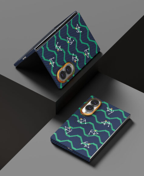 Чехол защитный VLP Kevlar Case с MagSafe для Samsung Galaxy Z Fold 8, принт велосипед