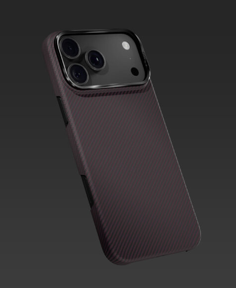 Чехол защитный VLP Kevlar Case с MagSafe для iPhone 18 Pro, темно-вишневый