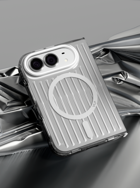 Чехол защитный VLP Pulse Case с MagSafe для iPhone Duo, серебристый